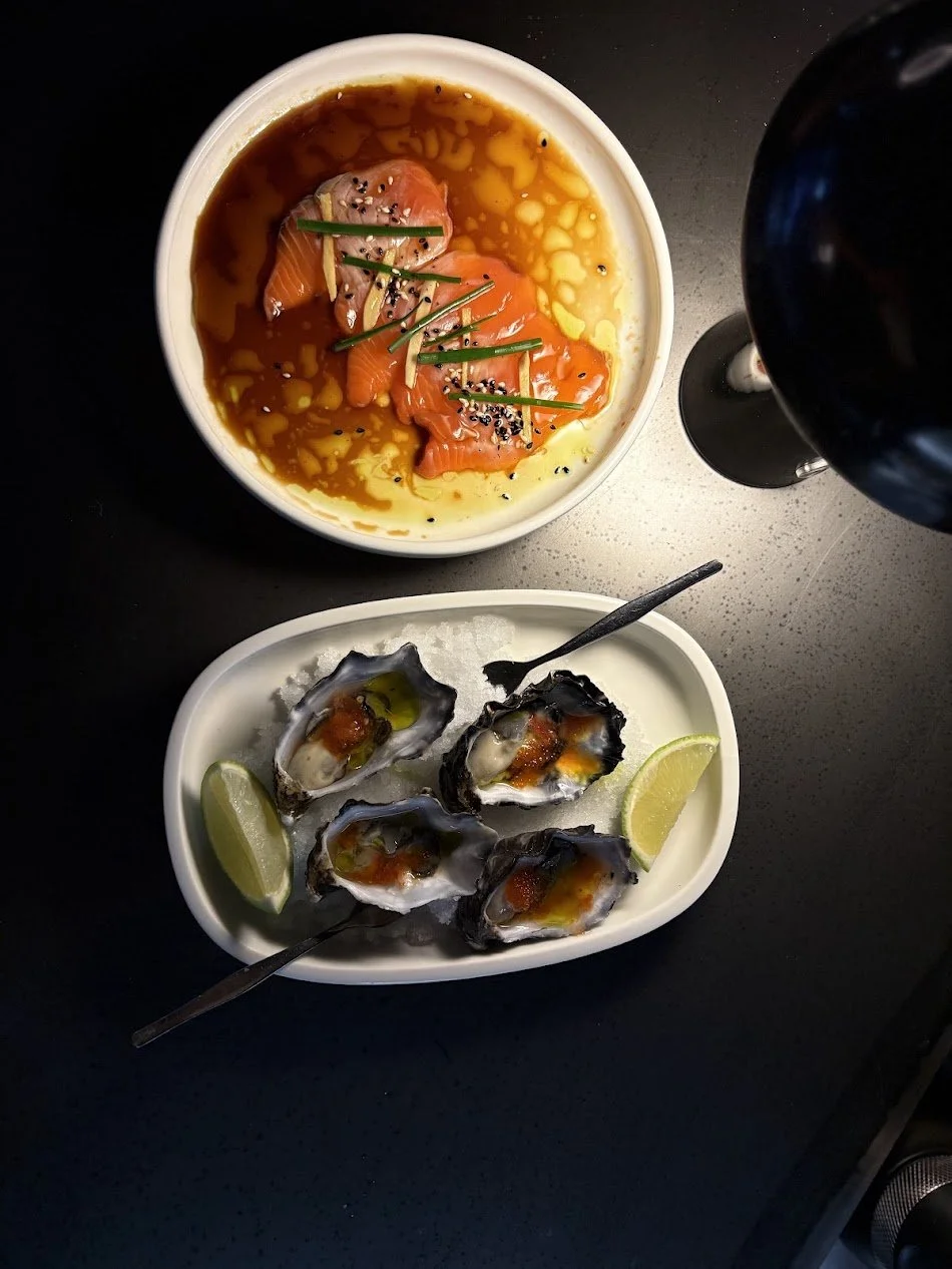 Oysters and sashimi at Betel Boy